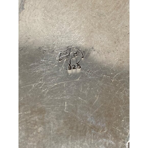 Sterling Silver Lapis Lazuli & Turquoise Pendant Oval Rope Detail Running Bear 9 - Picture 4 of 5